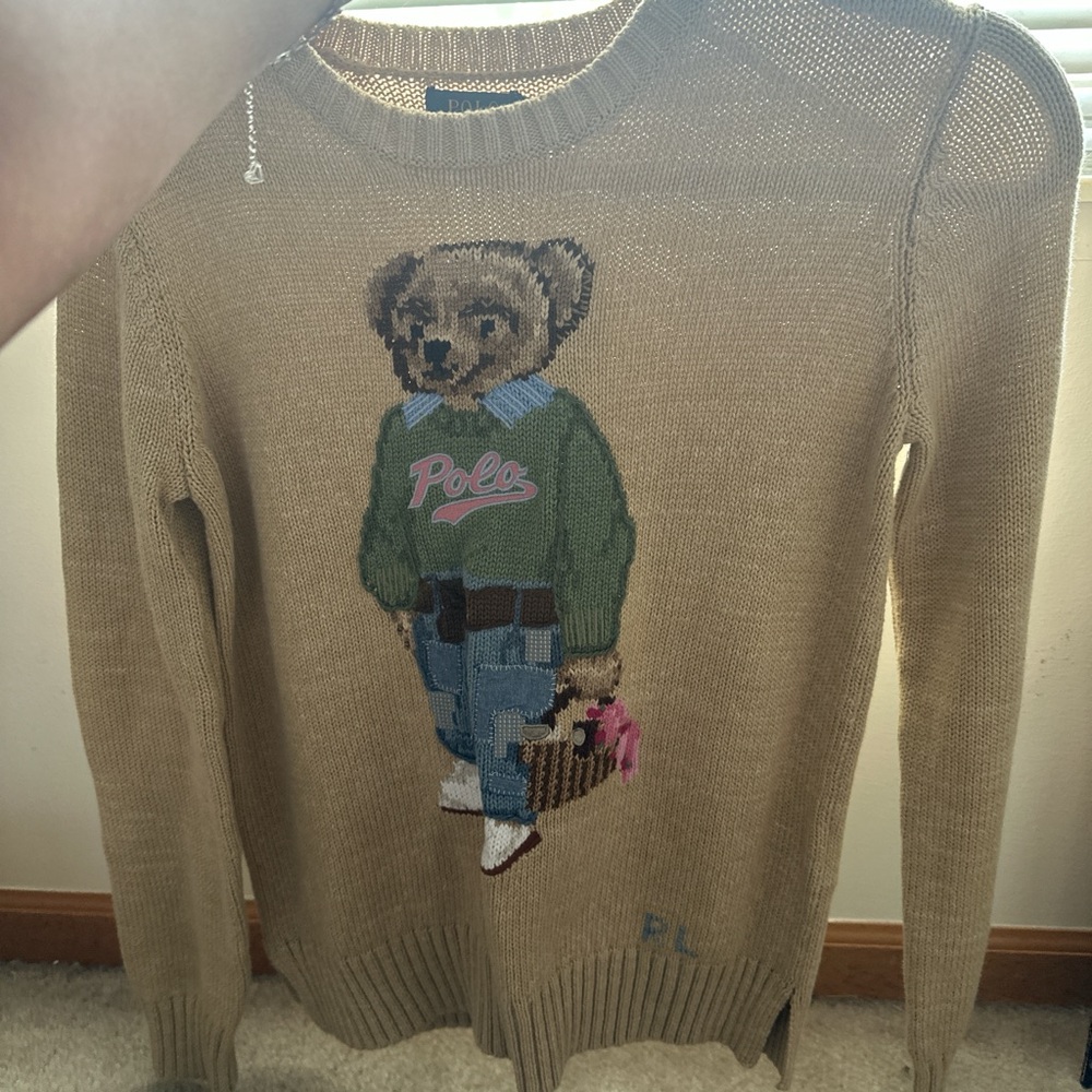 NWT Tan Ralph Lauren Polo Bear Sweater💗
